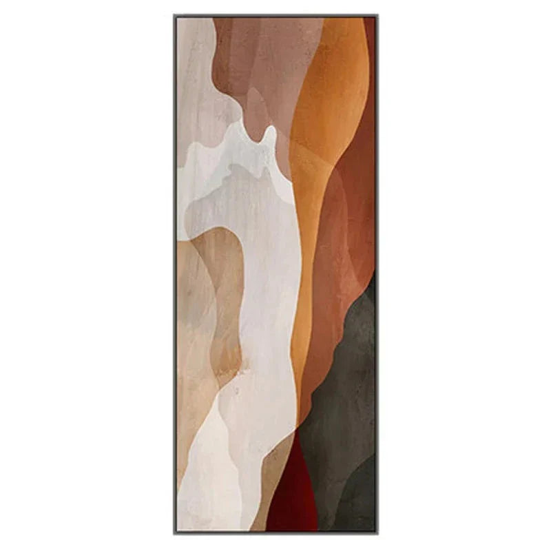 Modern Abstract Shades of Brown Beige Vertical Format Wall Art Fine Art Canvas Prints Pictures for Foyer Living Room Hallway Nordic Home Decor | Skanto
