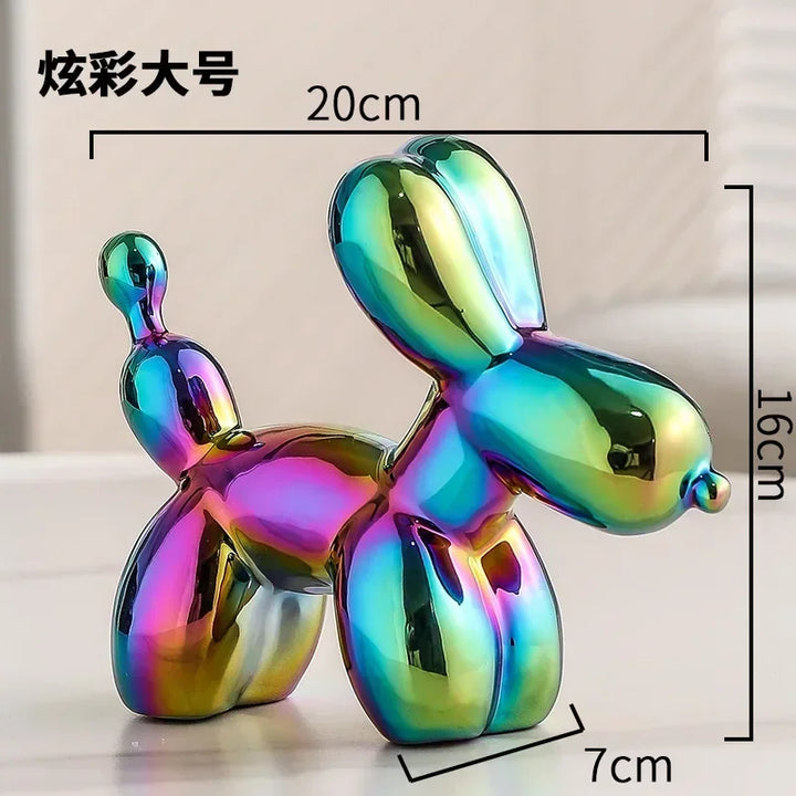 Skanto | Nordisk Keramisk Ballonghund Skulptur Gull Dyre Dekorasjoner Statue Stue Ornament Kreativ Skrivebord Ornament Hjem Dekor