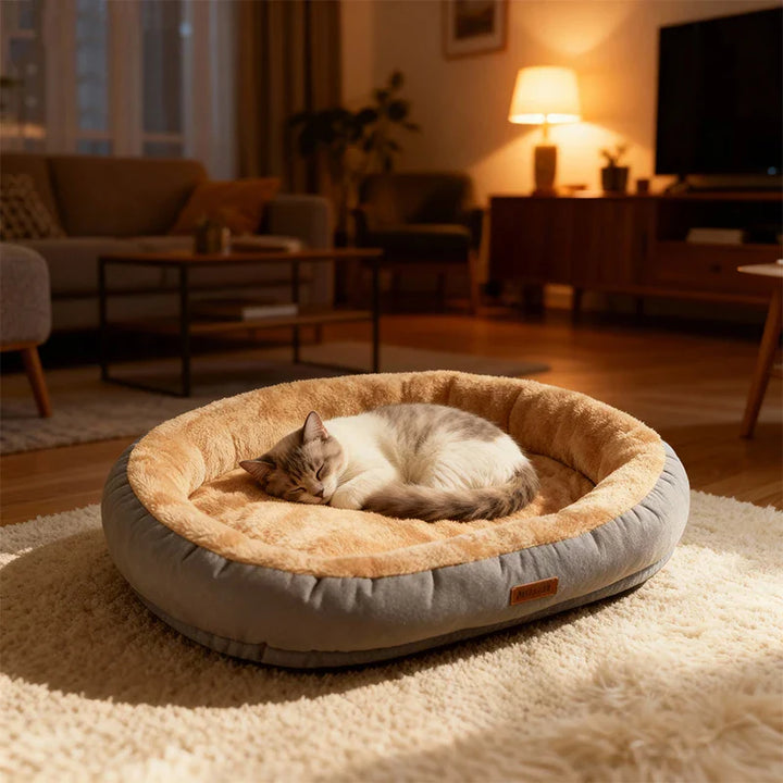 Oval Plush Bed for Dogs & Cats Skanto
