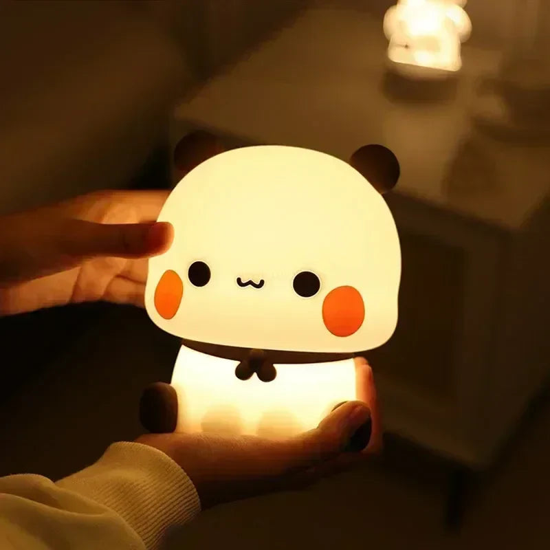 Skanto | LED Nattlys Bjørn Panda Bubu og Dudu Lampe Søte Tegneserie Nattlys Leketøy Gaver Dyr Perifer Soverom Dekorativ Stue