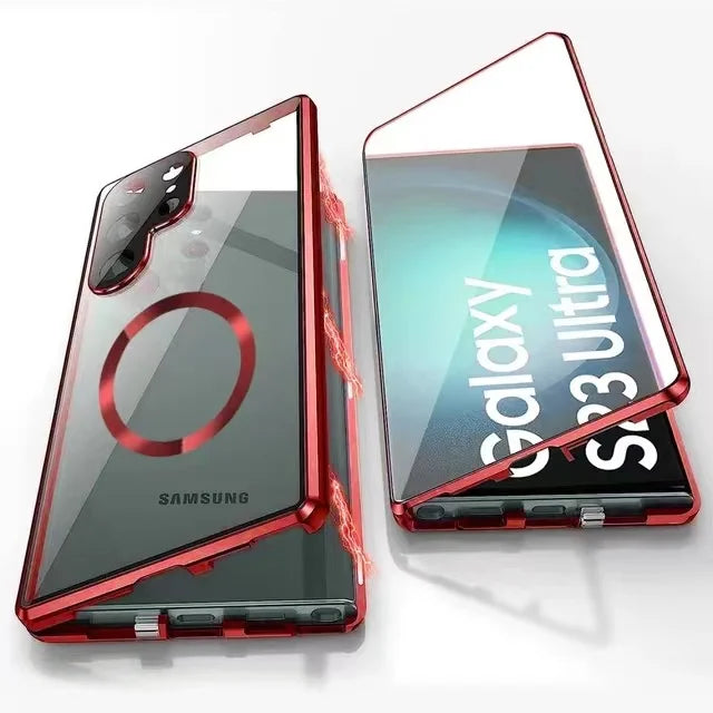 Skanto | Metall Aluminiumlegering 360-deksel med sikkerhetslukking for Samsung Galaxy S24-S23 Serie
