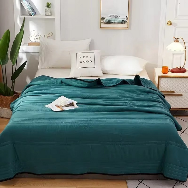 Skanto | Sommer Lett Quilt Solid Farge Helårs Comforter for Dobbeltseng