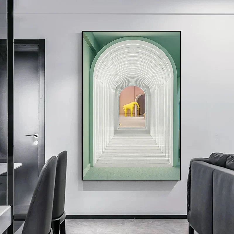 Minimalist Abstract Architectural Wall Art Fine Art Canvas Prints Posters Pictures For Modern Apartment Living Room Home Office Decor | Skanto