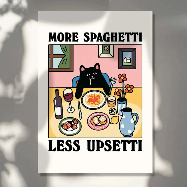 Mer Spaghetti Mindre Regretti Veggkunst | Skanto