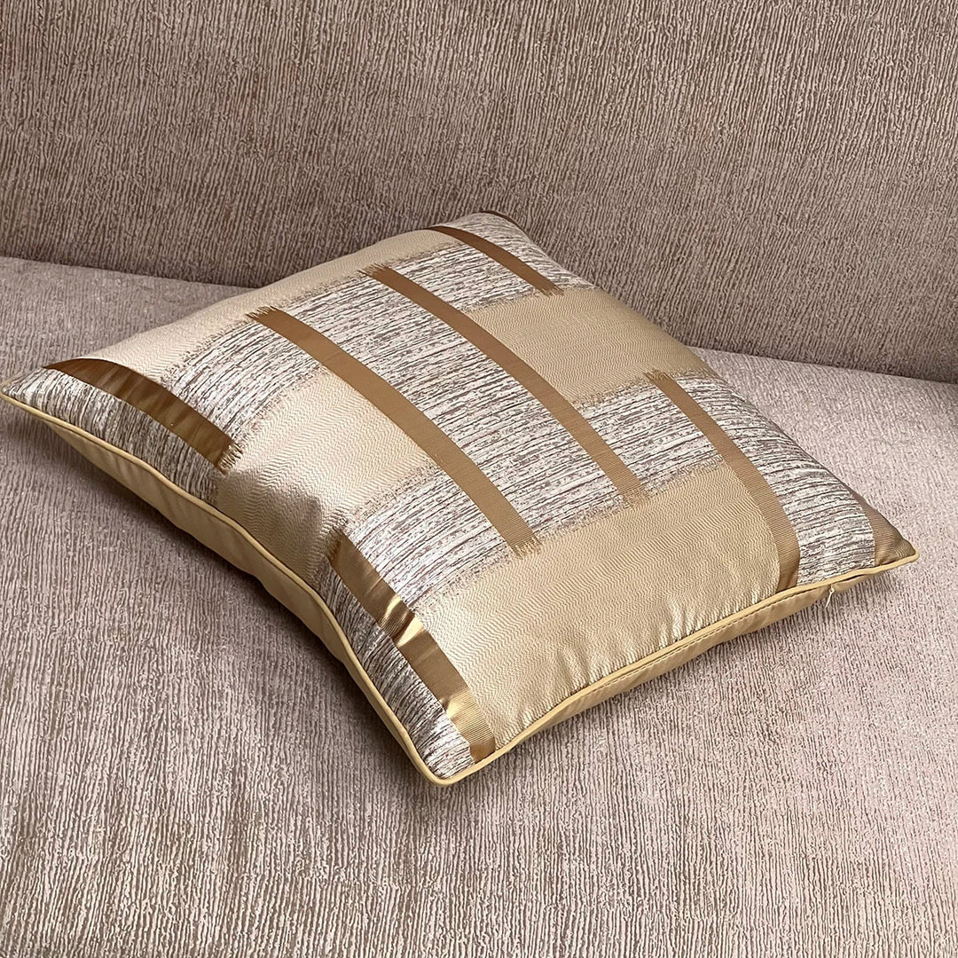 Shiny Golden Silver Stripe Jacquard Pillow Covers 45x45cm Cushion Covers Square Cover for Sofa Throw Pillows Light Luxury Nordic Home Decor | Skanto