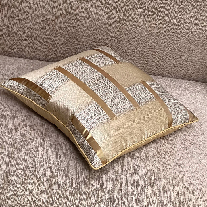 Shiny Golden Silver Stripe Jacquard Pillow Covers 45x45cm Cushion Covers Square Cover for Sofa Throw Pillows Light Luxury Nordic Home Decor | Skanto