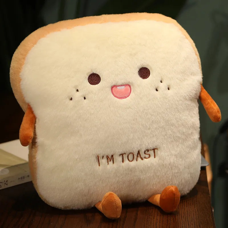 Skanto | Ny 1stk 35cm Plüsch Brødpute Søt Simulering Mat Toast Myk Dukke Varm Håndpute Hjemdekorasjon Barn Leketøy Bursdagsgave