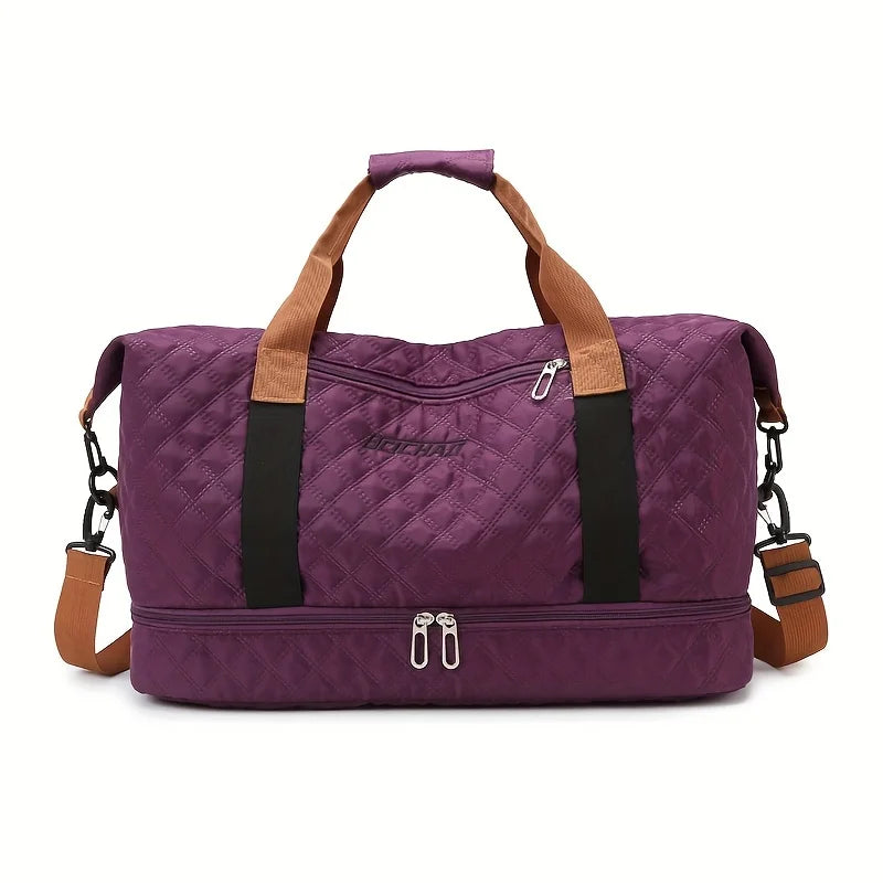 Norvo | Travessia Reiseduffel med Skofor<|vq_635|>Compartment | Stor Kapasitet & Argyle Design | Nylon Weekendbag for Sport, Korte Turer & Hverdagsbruk