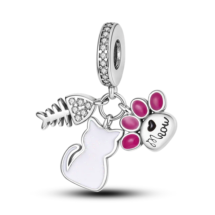 Skanto | 925 Sølv Gylden Leopard Charms Perler Fargerik Kameleon Nesehorn Løve Skarabé Katt Anheng Kompatibel med Original Pandora Armbånd Smykker