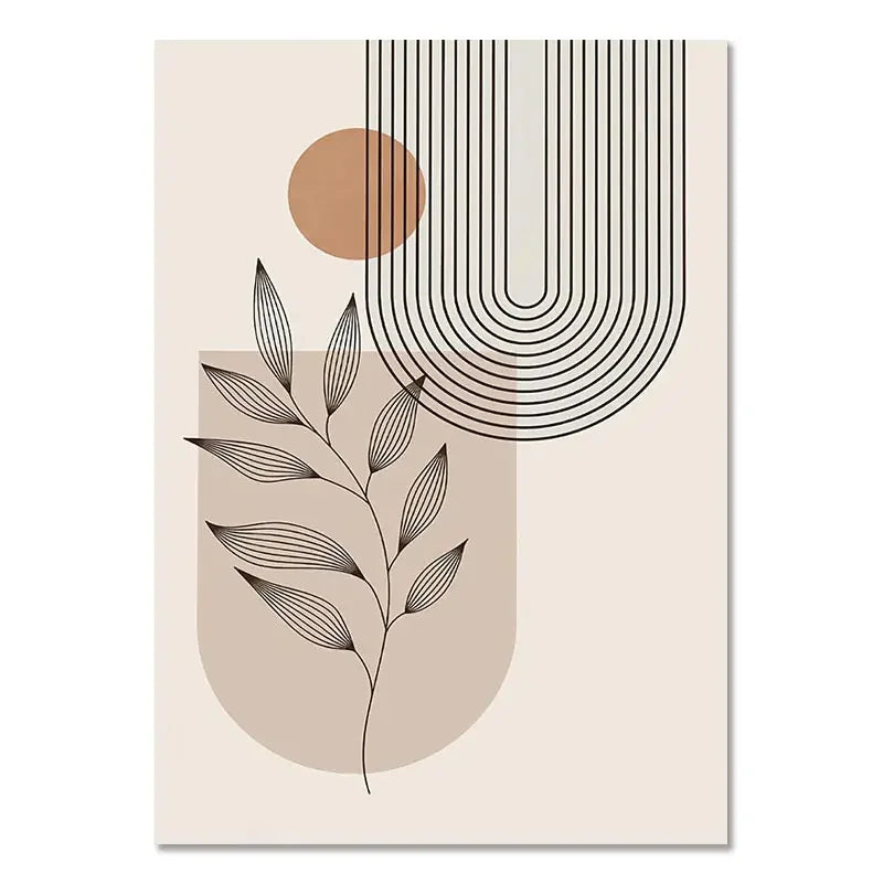 Minimalist Terracotta Sun Abstract Wall Art Fine Art Canvas Print Modern Pictures For Living Room Bedroom Gallery Wall Art Decor | Skanto
