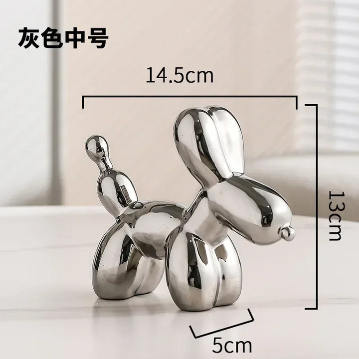 Skanto | Nordisk Keramisk Ballonghund Skulptur Gull Dyre Dekorasjoner Statue Stue Ornament Kreativ Skrivebord Ornament Hjem Dekor