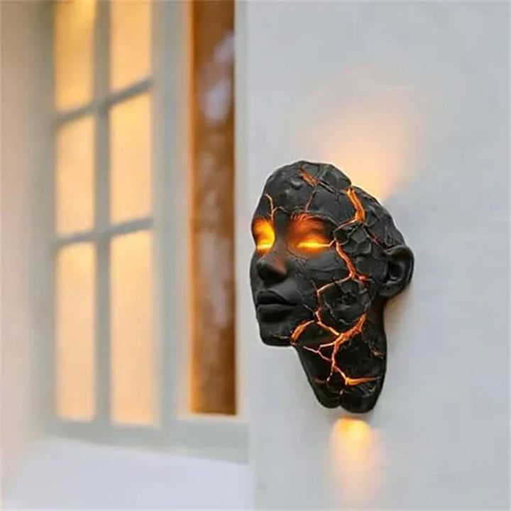Vulkansk Ansikts-Lava-Sprakk-Veggkunstlampe | Skanto