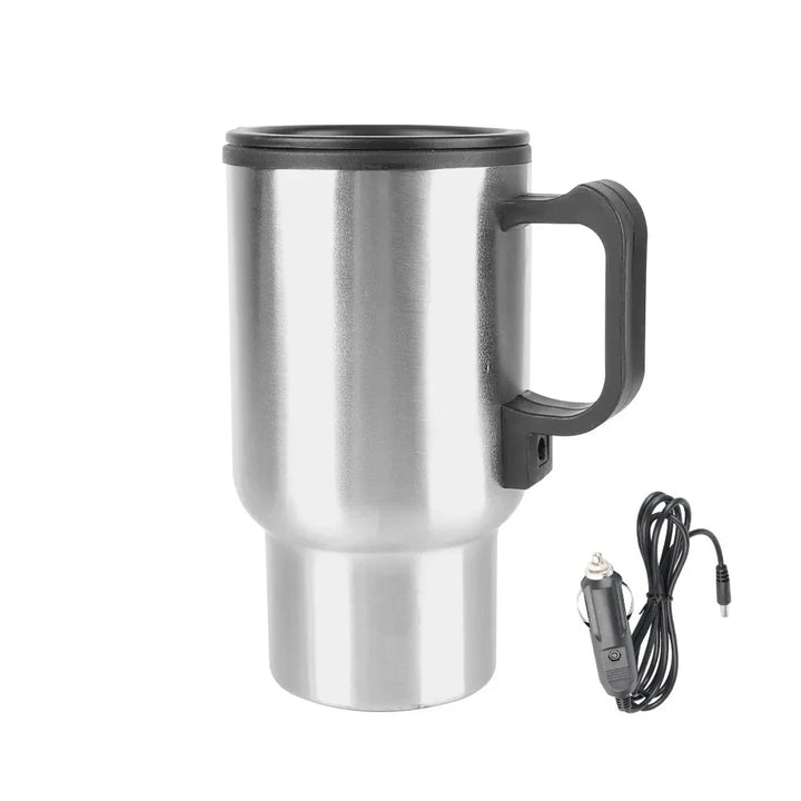 Skanto | 12V Elektrisk varmtvannskjele for bil - 450ml rustfritt stål termokopp for vann, kaffe, melk - Reiser & Camping