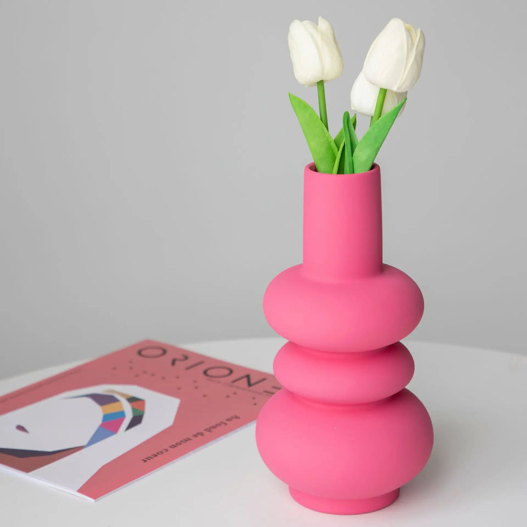 Livlig rosa keramikk vase | Skanto