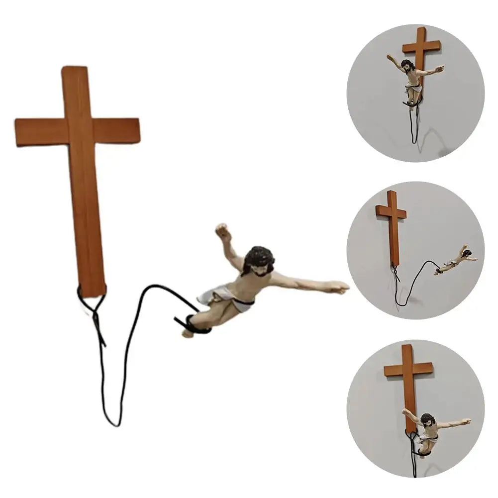 Skanto | Bungee Jumping Jesus Påske Atmosfære Dekorative Ornamenter Kristus Figur Religiøse Dekorasjoner Høytidsgaver Hengende Ornamenter