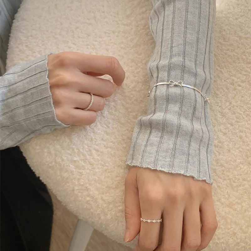 Skanto | Feminine Sløyfe Herringbone Halskjede og Armring