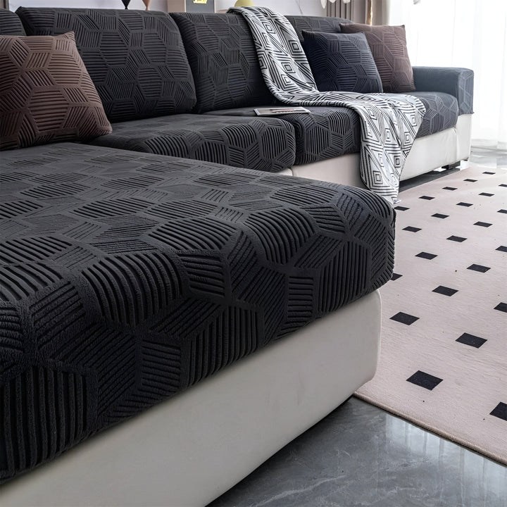 Jacquard Sofa Cover med Geometrisk Mønster – Myk & Katt-vennlig | Perfekt for Beskyttelse og Koselige Oppholdsrom | Skanto