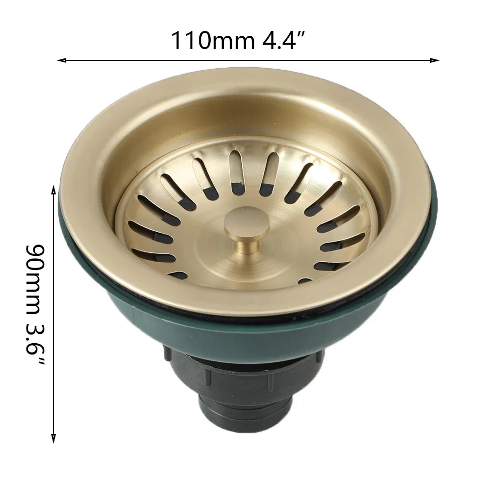 AquaGuard Rustfritt Stål Vaskestrainer med Luktfilter – Pop-Up Stopper & Anti-Blocking Kurv Skanto