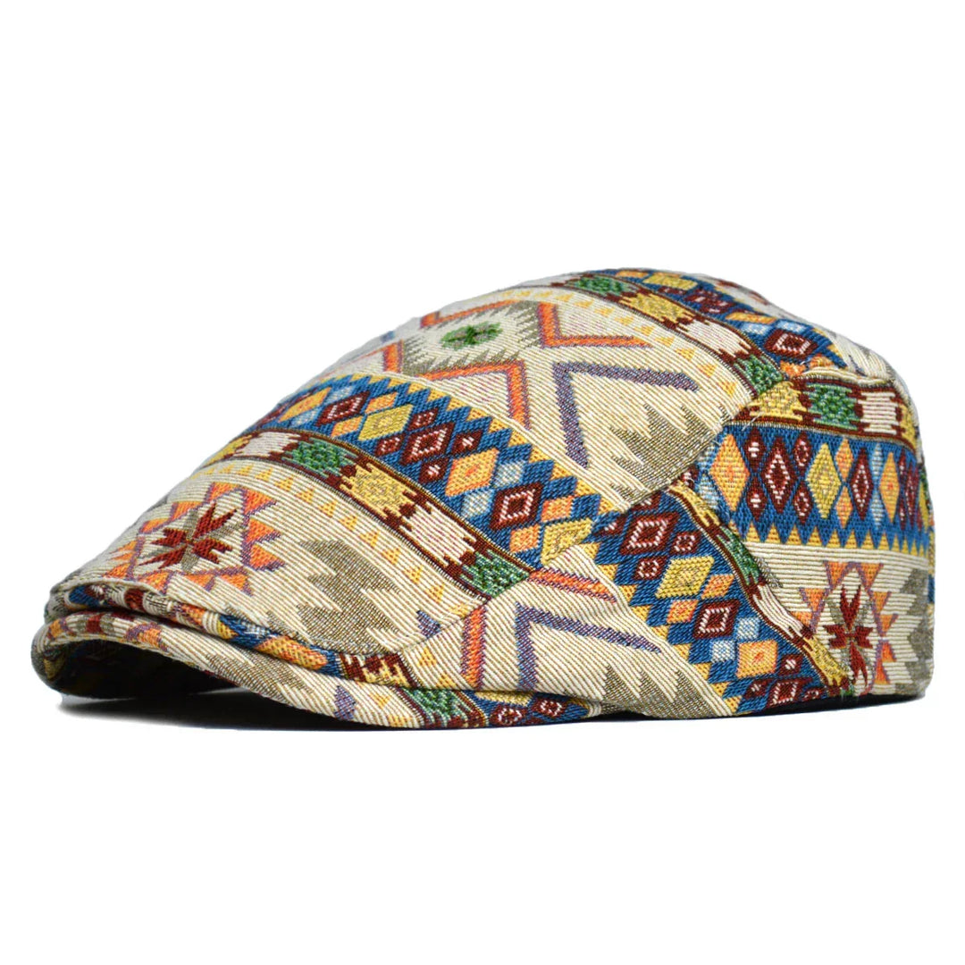 Skanto | Fargerik Retro Flat Cap – Vintage-Inspirert Bomullshatt for Alle Sesonger