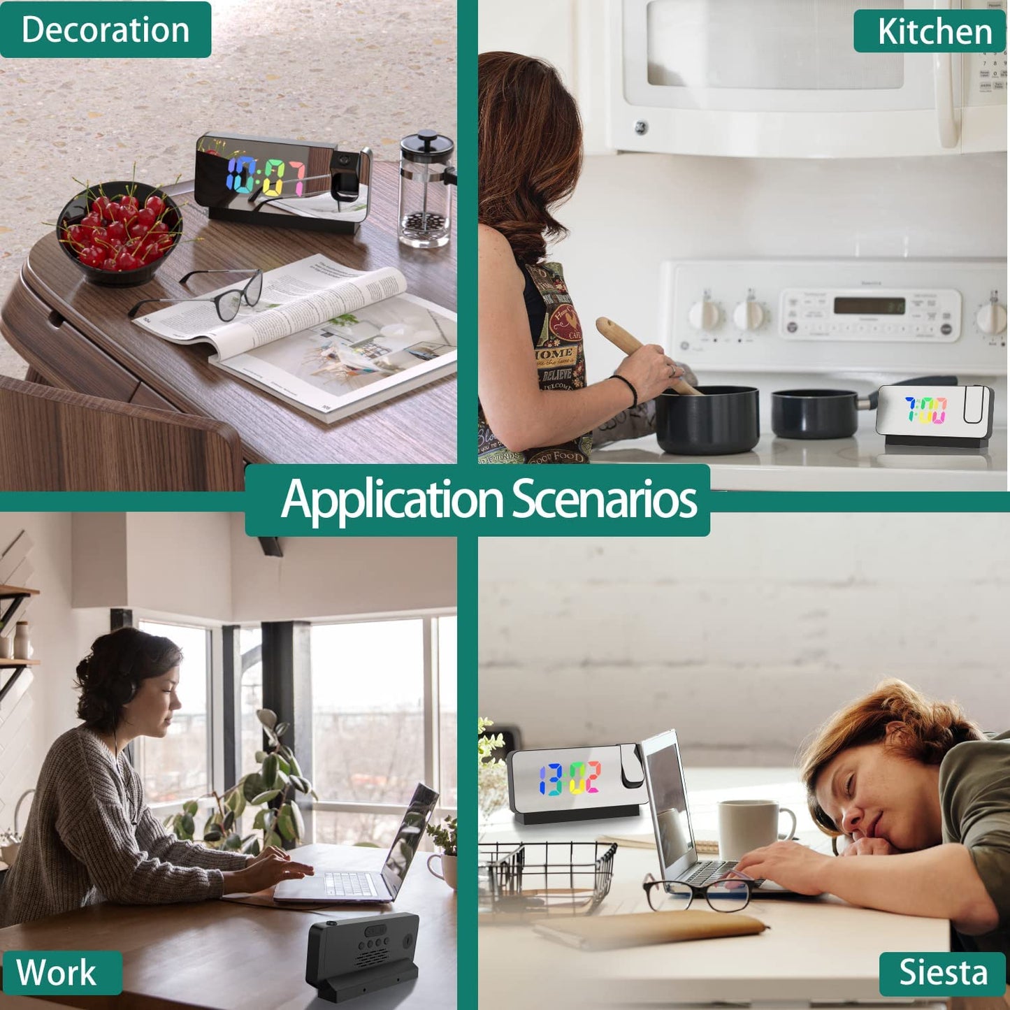 Norvo | LED Digital Prosjektor Vekkerklokke