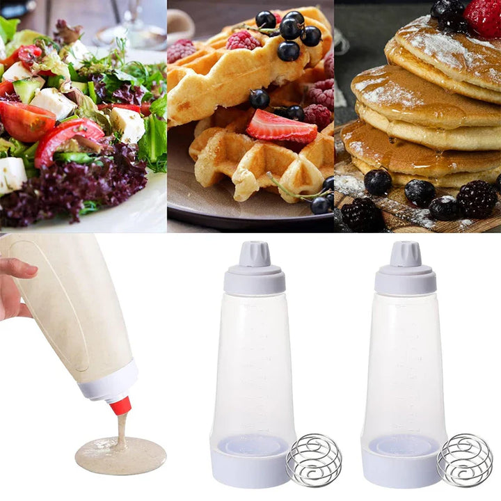 Norvo | Pancake-deig-dispenser-mikser med BlenderBall-tråddrikk - klemflaske pancake-shaker-dispenser JT194 fra LMETJMA