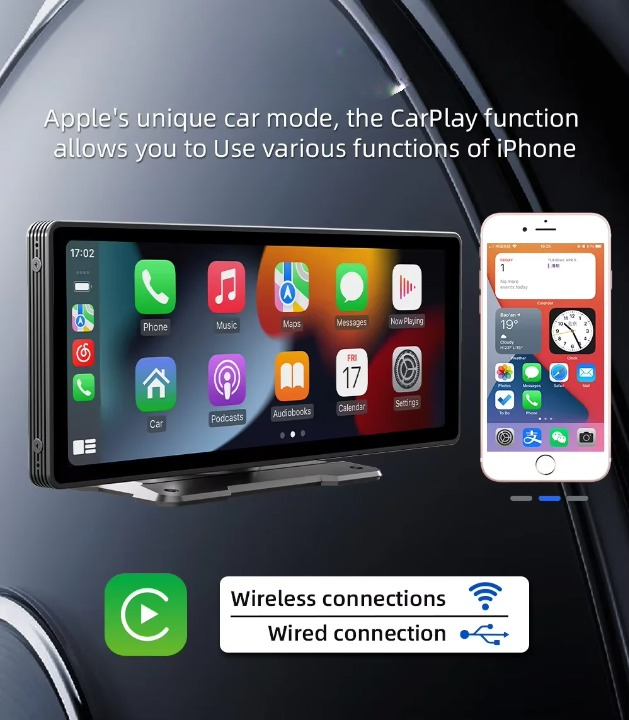 Skanto | Bilmultimedia Skjerm | Trådløs CarPlay & Android Auto