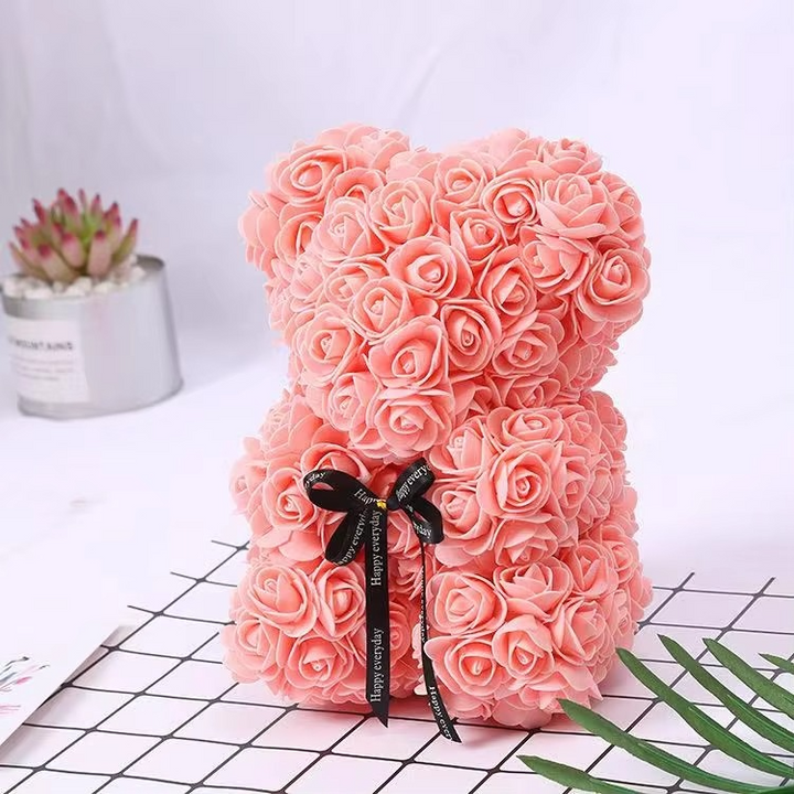 Skanto | 9.8in Kunstig Rose Teddy Bjørn Gave med Presentasjonsboks - Romantisk Jubileum eller Valentines Dag Dekor
