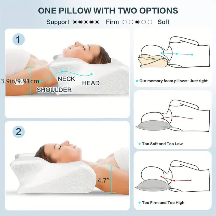 SleepEase Butterfly Minne Skumpute – Ergonomisk Støtte for Side- og Ryggsovere Skanto