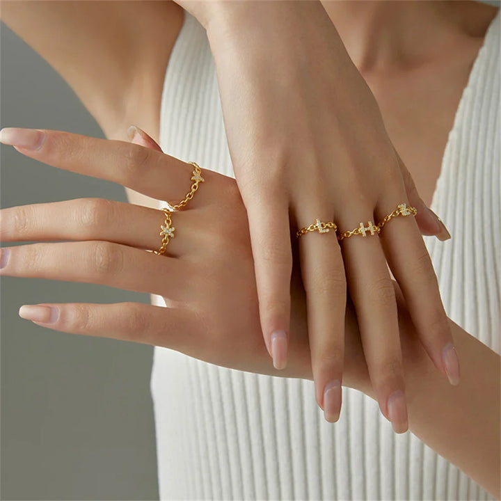 Skanto | Delikat Diamant Bokstav Initial Ring