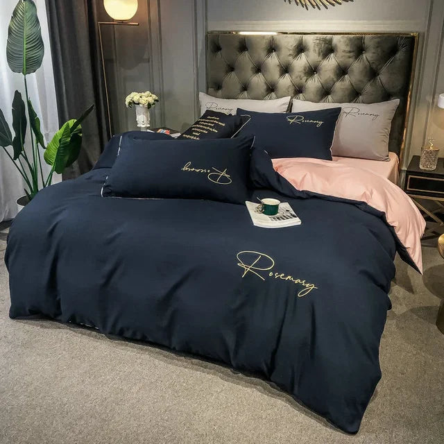 Luksus Dyne Trekk med Elegant Broderi – Myk, Pustende og Høy Kvalitet | Skanto