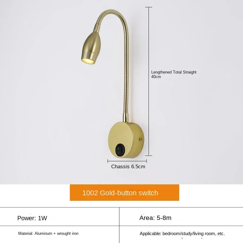 Skanto | Allsidig LED Vegglampe: Moderne, Fleksibel, Perfekt for Lesing i Sengen