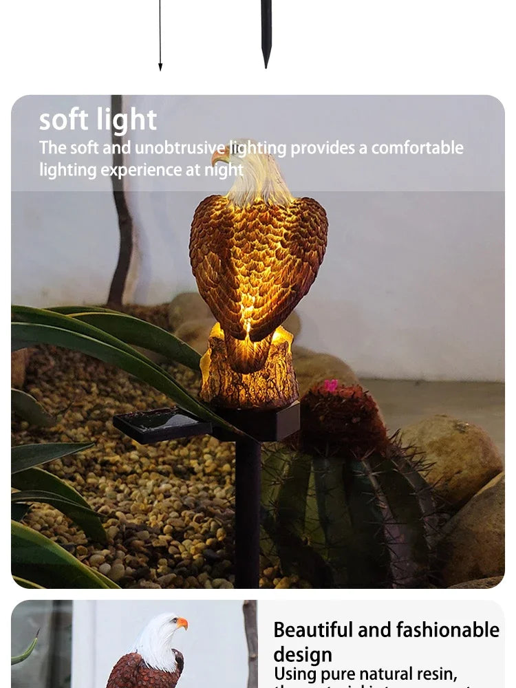 Skanto | Solaroa | Solar Eagle Hage Lampe | LED Dekorativ Lys | Værbestandig