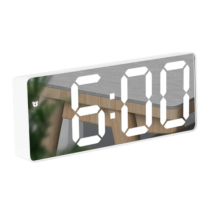 Moderne Elektronisk Speilvekkerklokke med LED-display, Alarmfunksjon og Temperaturvisning – Stilig Digital Klokke for Soverom og Kontor | Skanto