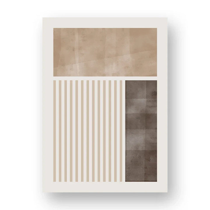 Brown Beige Color Block Geometric Wall Art Fine Art Canvas Prints Abstract Minimalist Pictures for Modern Living Room Bedroom Art Decor | Skanto