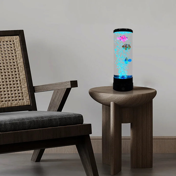 Skanto | Simulert LED Fargerik Stor Boble Fisk Lys Akvarium Tank Usb Natt Lys for Hjem Kontor Soverom Stue