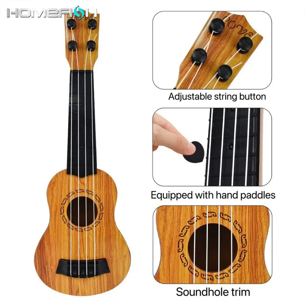 Pedagogisk Barne Ukulele Leke - Barnevennlig Gitar for Musikk Læring, Holdbar ABS Design, Unisex Gave for Aldersgruppe 3+  35 cm (13,7 tommer)