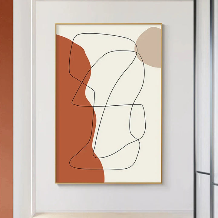 Modern Abstract Earthy Tones Geometric Wall Art Fine Art Canvas Prints Pictures for Living Room Dining Room Modern Home Decor | Skanto
