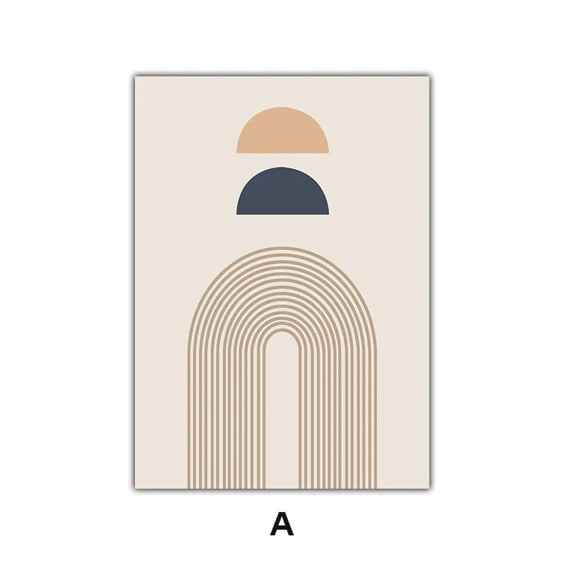 Minimalist Abstract Sun Geometry Wall Art Fine Art Canvas Prints Pictures For Living Room Bedroom, Home Office Art Decor | Skanto