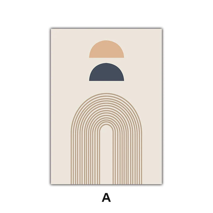 Minimalist Abstract Sun Geometry Wall Art Fine Art Canvas Prints Pictures For Living Room Bedroom, Home Office Art Decor | Skanto