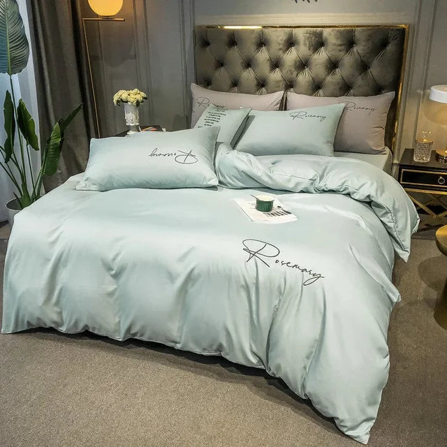 Luksus Dyne Trekk med Elegant Broderi – Myk, Pustende og Høy Kvalitet | Skanto