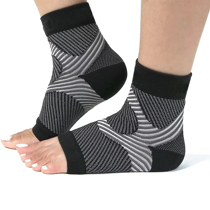 Nachtkompressionsstrümpfe bei Plantarfasziitis mit Fersen- und Fußgewölbeunterstützung