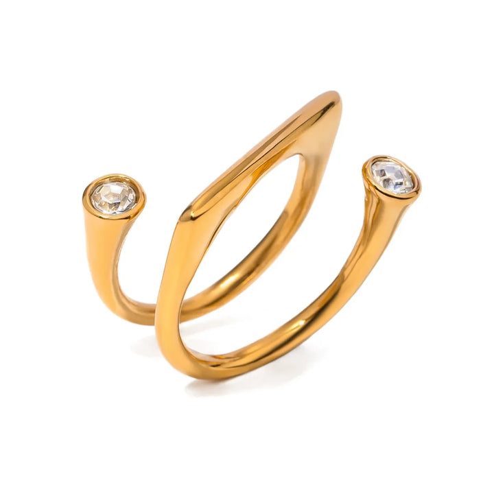 Skanto | Asymmetrisk Tripple Innviklet Diamant Tipp Ringer