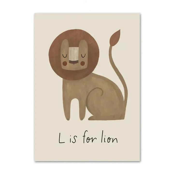 Cute Baby Animals Kids Room Wall Art Illustrations Fine Art Canvas Prints Goose Mouse Lion Polar Bear Posters For Baby Room Wall Decor | Skanto