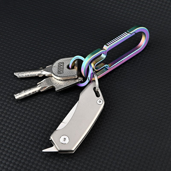 Skanto | Titan-Titanium legering Bag Nøkkelring Kniv