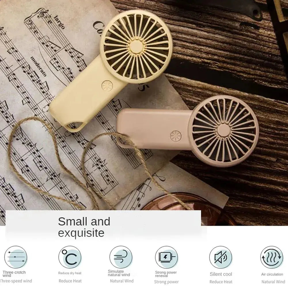 Norvo | Brisola Mini Håndholdt Vifte med USB-lading | 3 Hastighetsinnstillinger & LED-skjerm | Bærbar Batterivifte for Kontor, Reise & Sport