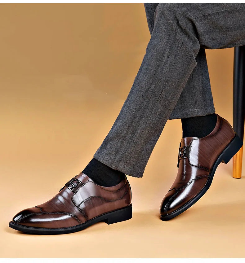 Norvo | Herresko i lær Stilige herresko Spisse Oxford bryllups lær herresko Gentlemans kontorsko