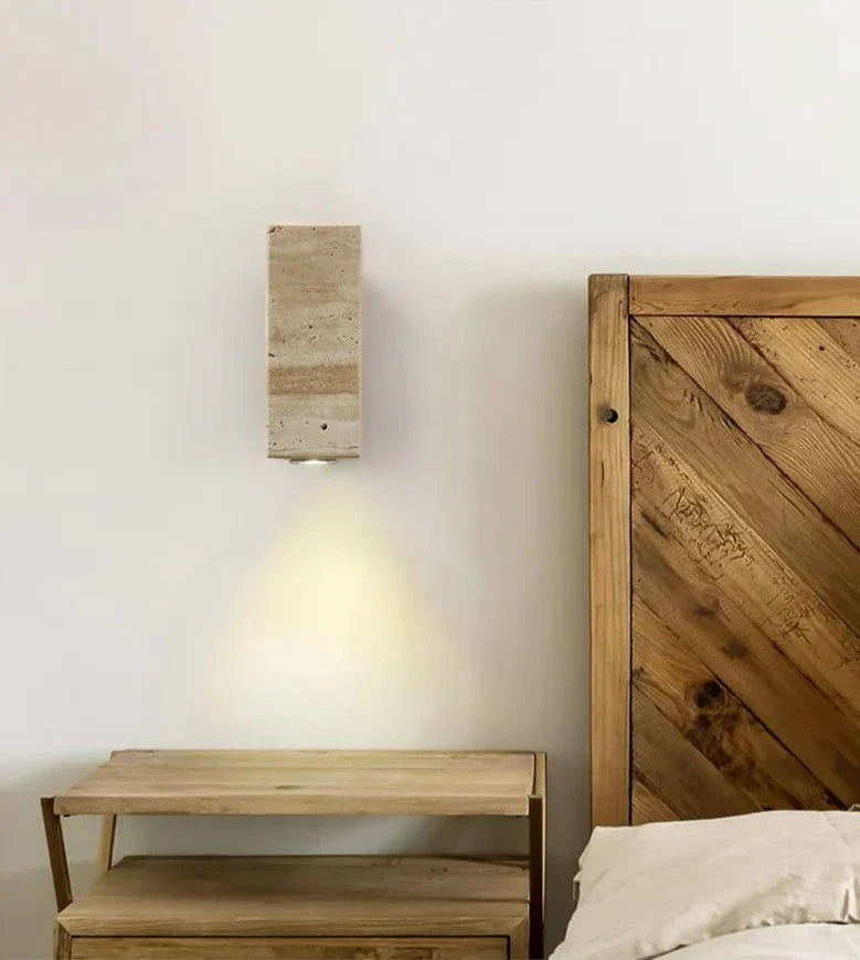 Skanto | Moderne Naturlig LED Vegglampe laget av Travertin