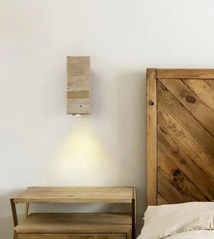 Skanto | Moderne Naturlig LED Vegglampe laget av Travertin