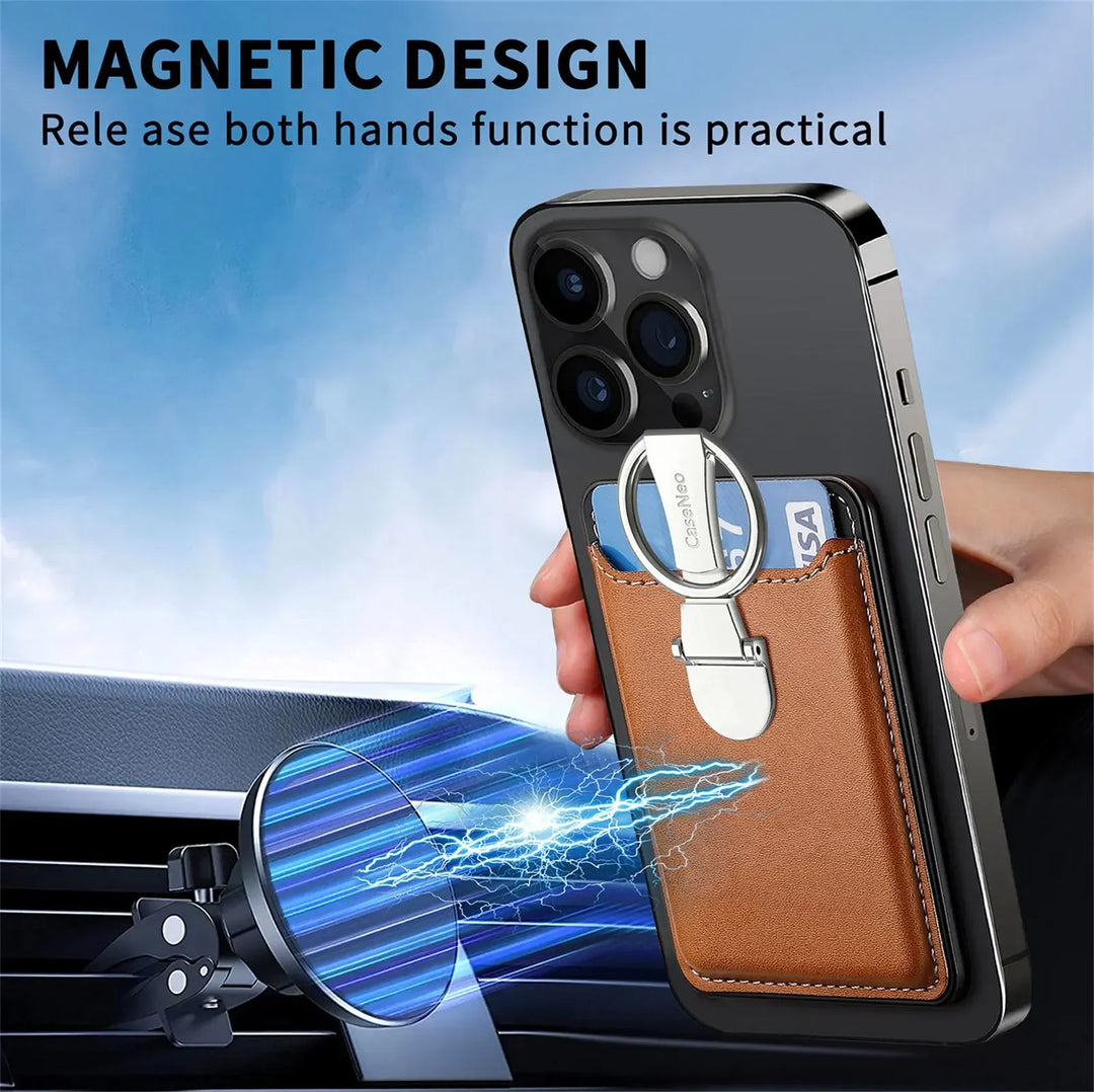 Skanto | Lær Magsafe Telefon Lommebok Holder
