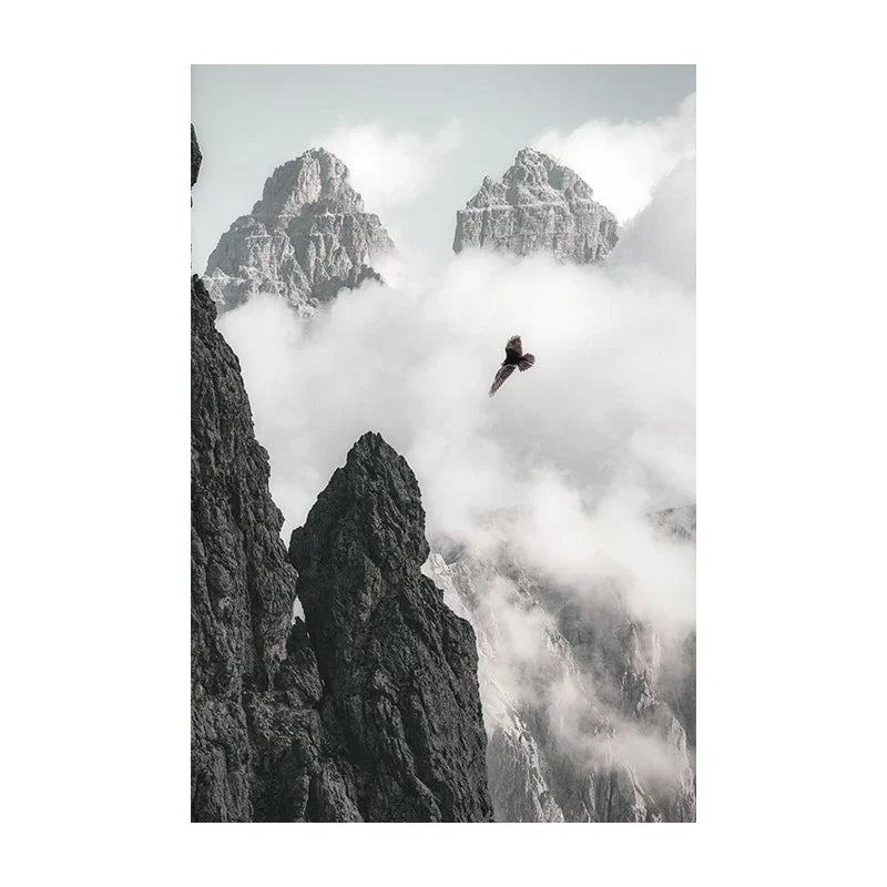 Northern Wilderness Eagle Deer Landscape Wall Art Fine Art Canvas Prints Pictures For Living Room Dining Room Nordic Home Decor | Skanto